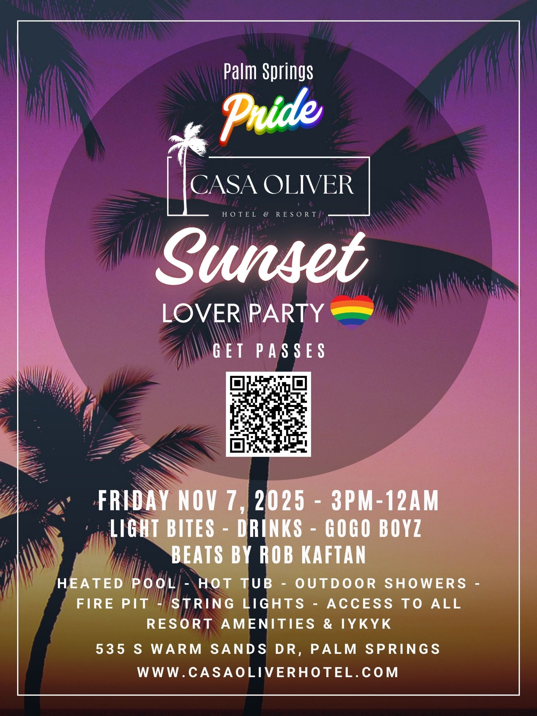 Casa Oliver Palm Springs Pride Sunset Lover Party